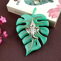 Vista 12 de SATVIK - 1 sartén de resina Patta Ganesh decorativo para colgar en la pared, pieza de exhibición Lord Ganesha en la hoja, decoración del hogar