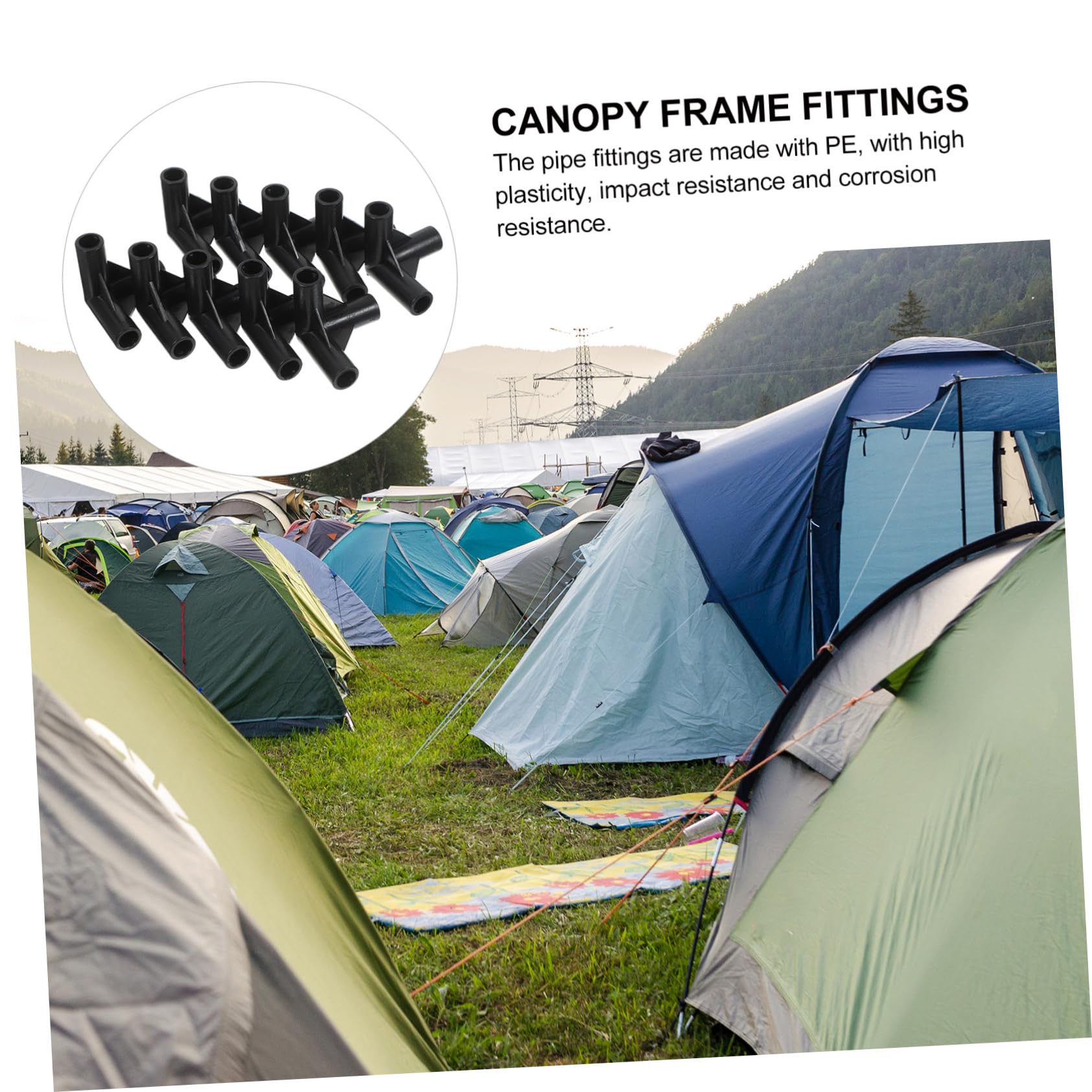 24pièces Raccords Plastique pour Tentes Connecteurs De Poteaux De Tente Accessoires De Remplacement pour Auvents Et Structures De Jardin