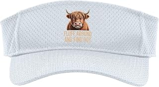 Fluff Around and Find Out Funny Scottish Highland Cow Sport Sun Visor
