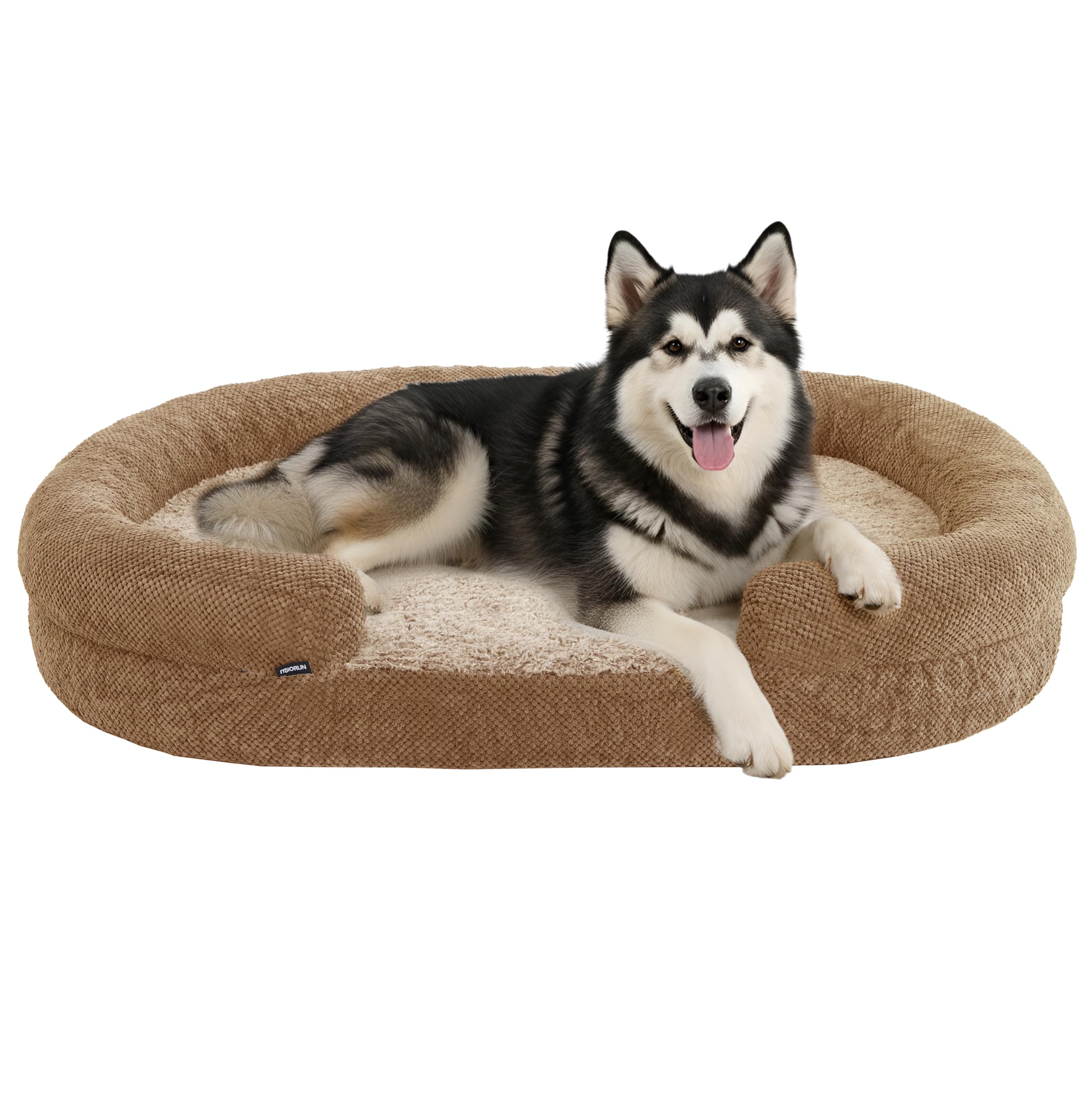 Orthopedic Dog Bed for Extra Large Dogs – 48"x36" XL Waterproof Memory Foam Pet Couch with Bolster Sides, Washable Removable Cover, Non-Slip Bottom, Joint Support Dog Sofa Bed for Large Breeds
