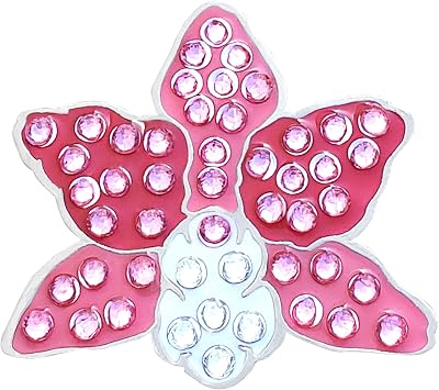 Navika Pink Orchid Golf Ball Marker Crystals | Magnetic Hat Clip Included | Flower Themed Golfing Accessory | Floral Gift for Women Golfers