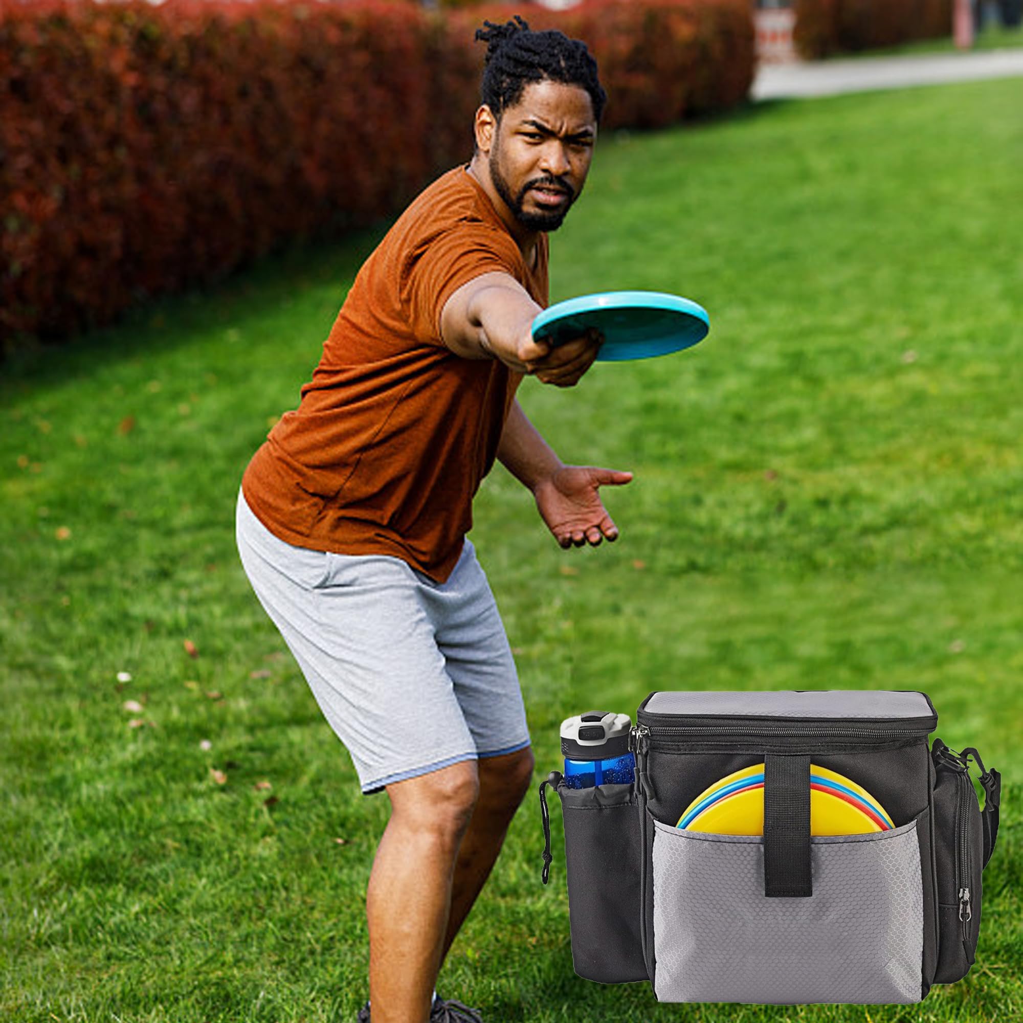 Disc Golf Bag, Disc -Golf -Tasche, Discgolf-Startertasche, Aufbewahrung für 10 Discs, Easy to Carry and Lightweight, Mehreren Aufbewahrungstaschen, Golf Bag