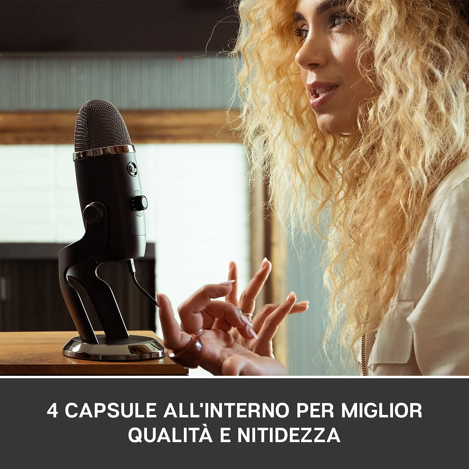 Blue Yeti X Microfono Professionale USB a Condensatore per Registrazione | Streaming, Gaming, Podcasting su PC e Mac, Mic ad Alta risoluzione, Illuminazione LED, Effetti Blue VO!CE - Nero