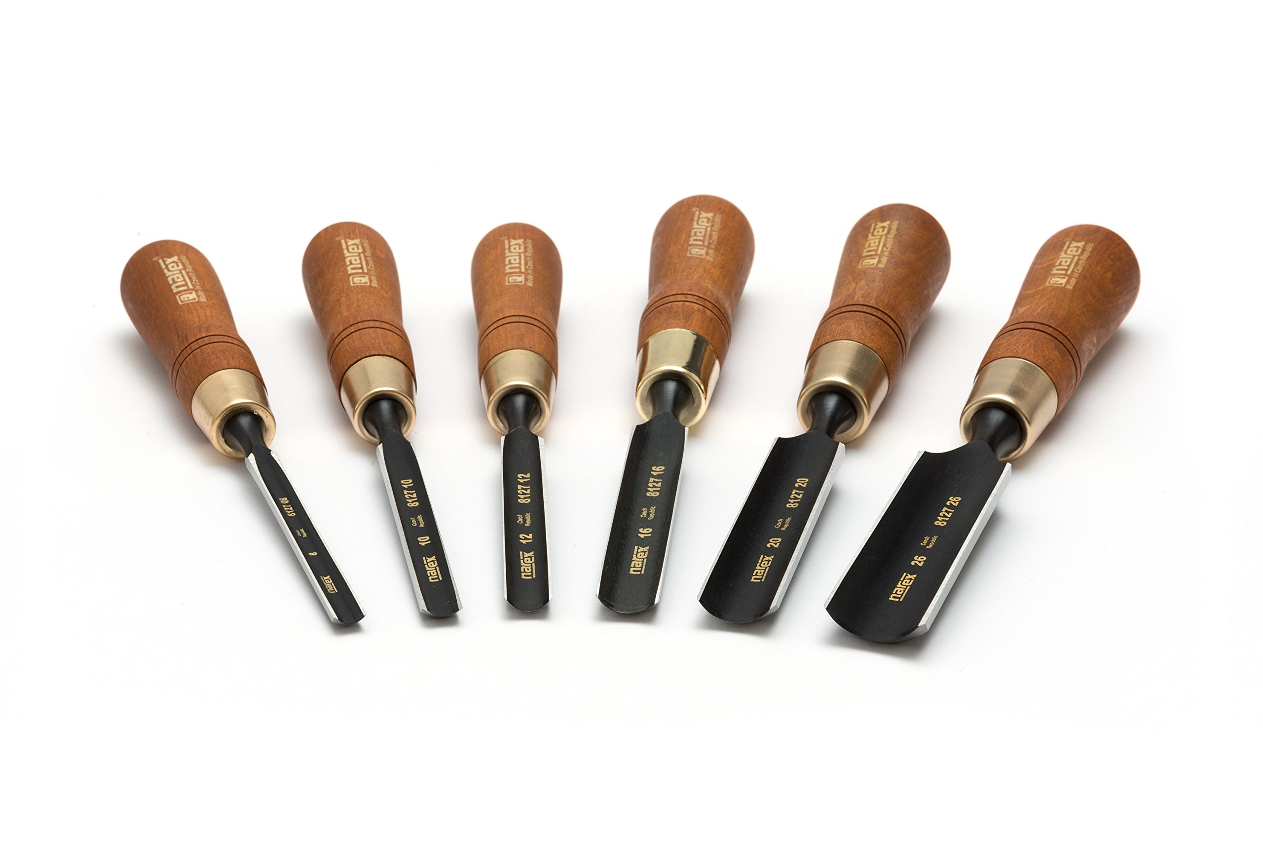Narex Multicoloured Set Of Firmer Gouges Premium, Wood Line Plus 8-10-12-16-20-26