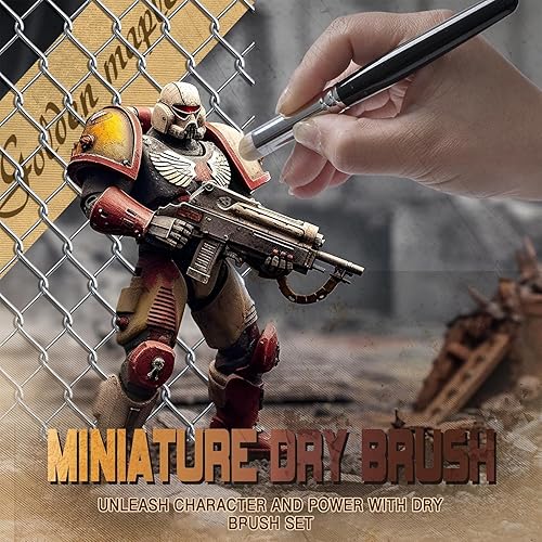 Miniatura 2 de Golden Maple Juego de 10 pinceles de pintura en miniatura para acrílico, acuarelas y pintura por número, estatuilla