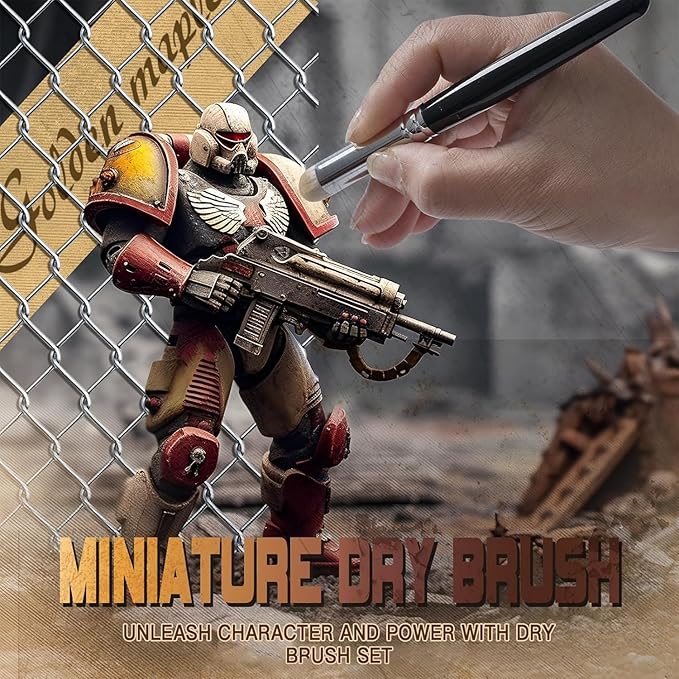 Golden Maple Miniatura Pinceles para Pintura Drybrush - Set de 10 Pinceles Micro Detalle, Pequeños Pinceles Finos para Acrílicos, Acuarelas y Pintura por Número, para Figuras miniatura 3