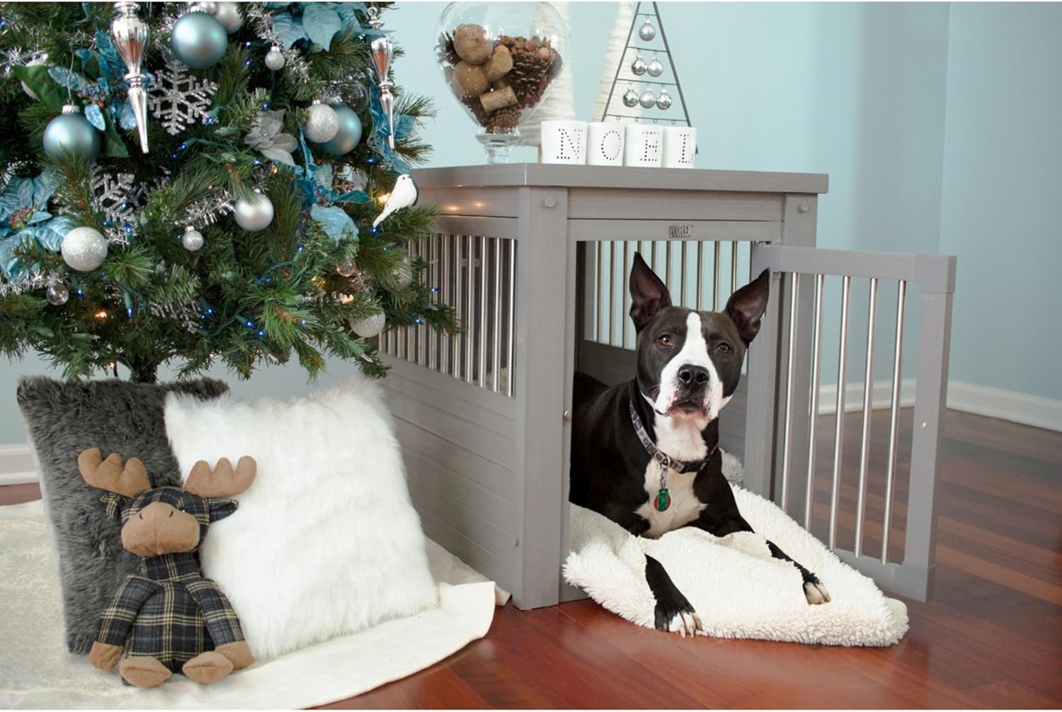 New Age Pet ecoFLEX Pet Crate/End Table, Medium, Grey Pet