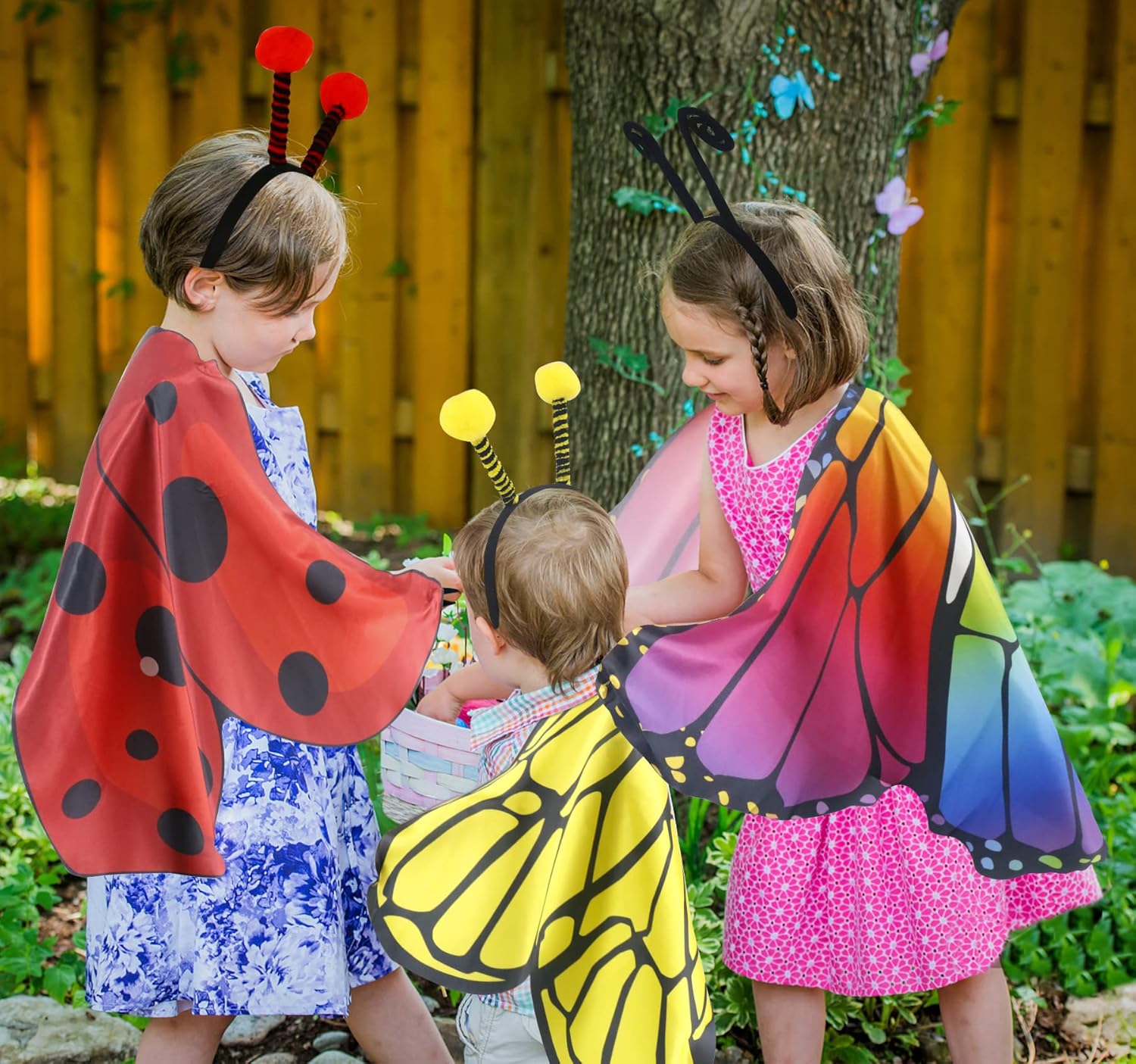 Kids Butterfly-Wings-Costume Toddler Lady-Bug Bumble-bee Costume for Boys Girls Dress Up Clothes for Play Bug Insect Birthday Party Supplies Halloween Favors - Image 3