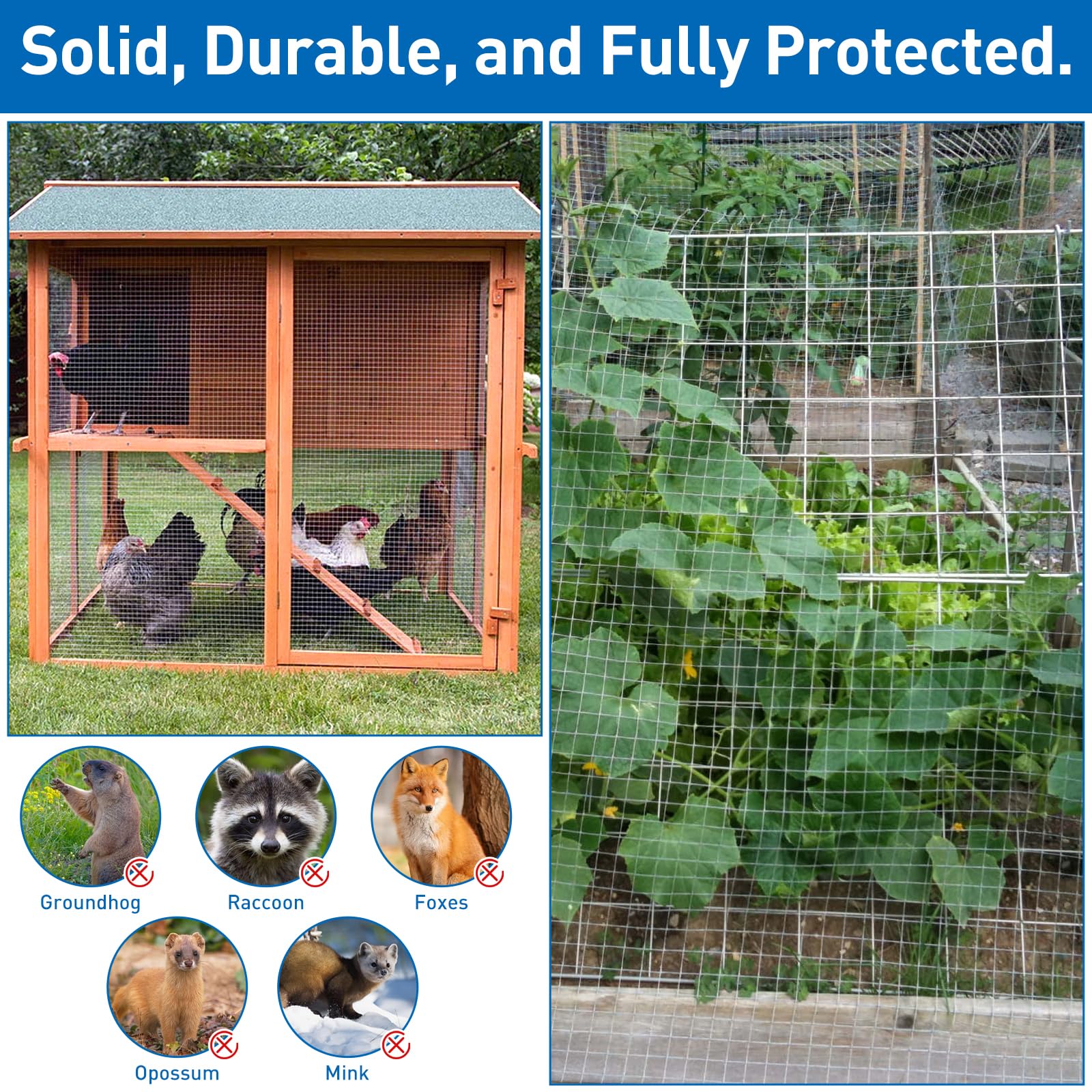 Noliven 1/2" X 48" X 100 Ft Hardware Cloth – 19 Gauge Galvanized Welded Wire Fencing For Gophers, Rabbits, Snakes & Poultry