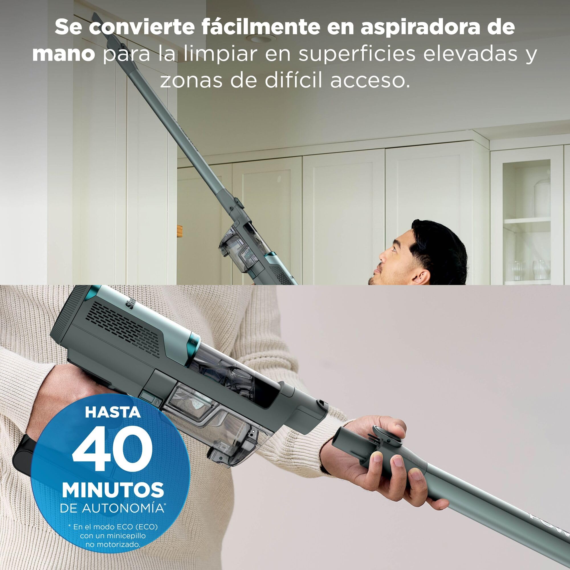 Shark PowerLite Clean & Empty Pet, Aspiradora sin Cable para Mascotas | con Base de Vaciado Automático, Limpieza Multisuperficie Ligera, Filtración HEPA, hasta 40 Minutos de Autonomía, BU3623EUT