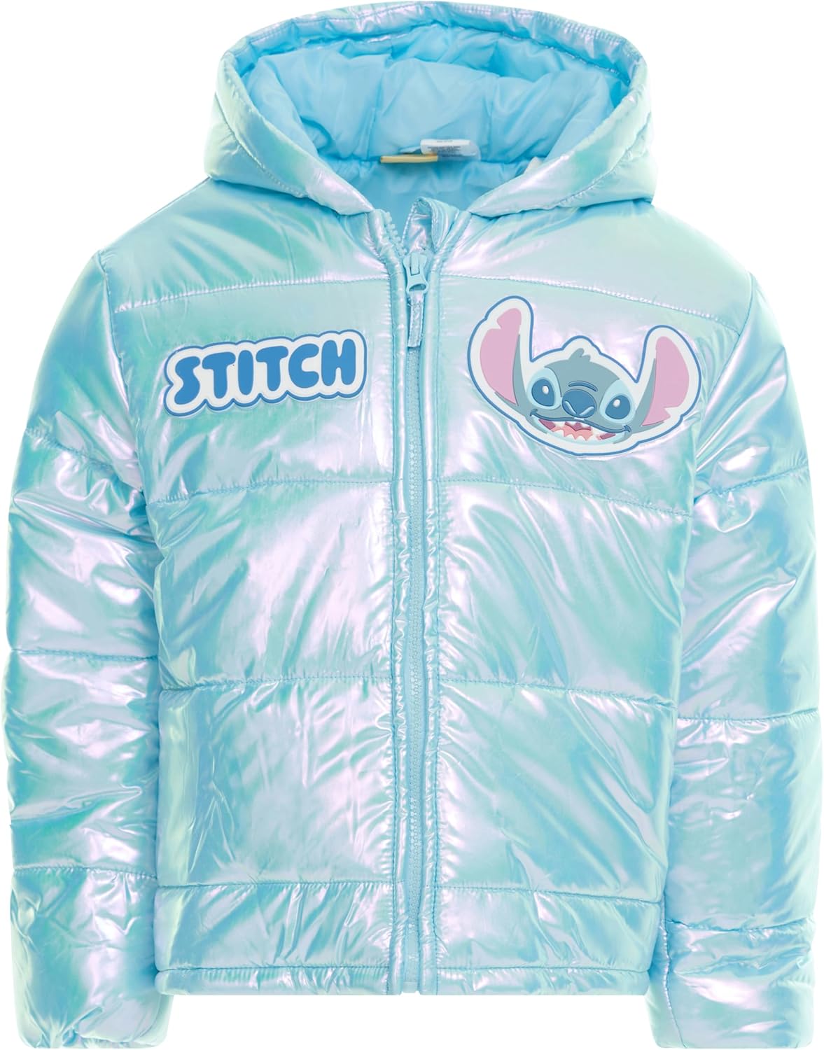 Disney Lilo & Stitch Girls Zip Up Puffer Jacket Toddler to Big Kid Sizes (2T - 14-16)