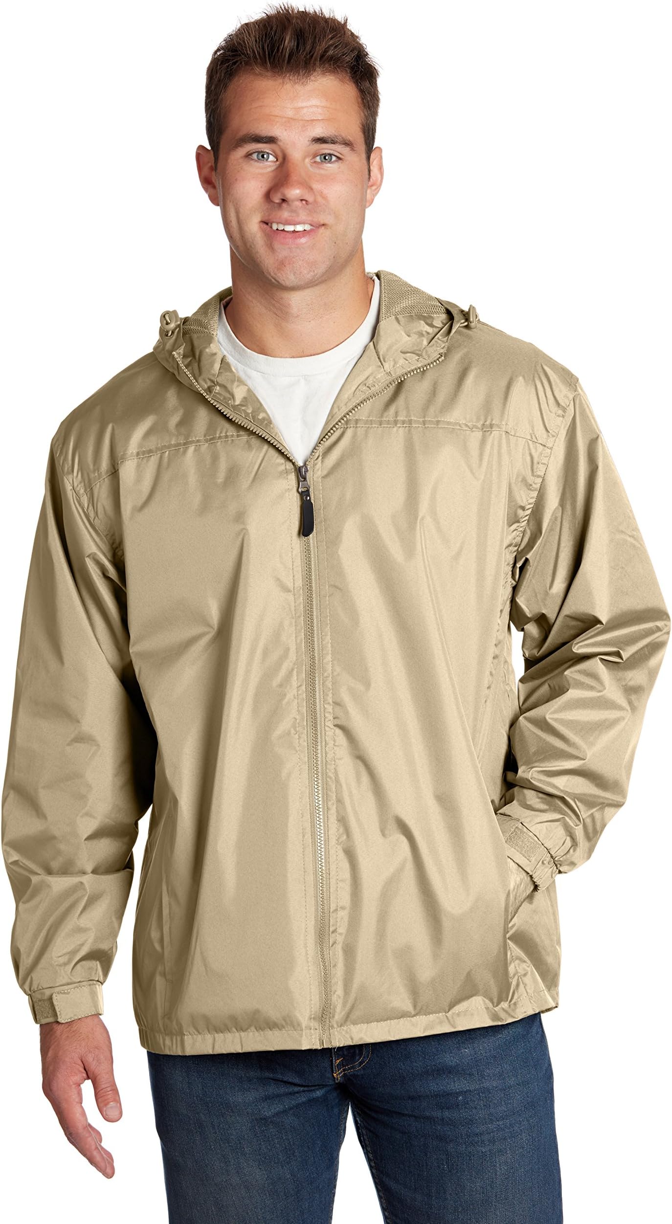 Men's Lined Hooded Wind Resistant/Water Repellent Windbreaker Jacket