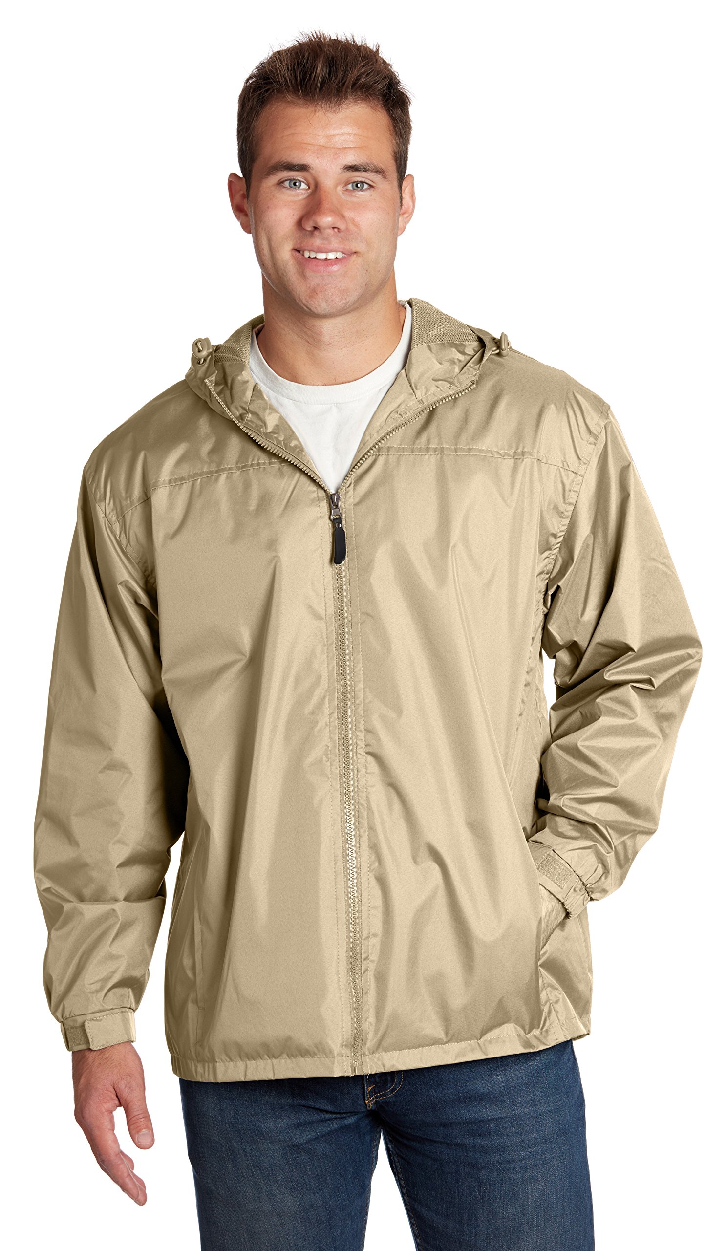 Men's Lined Hooded Wind Resistant/Water Repellent Windbreaker Jacket