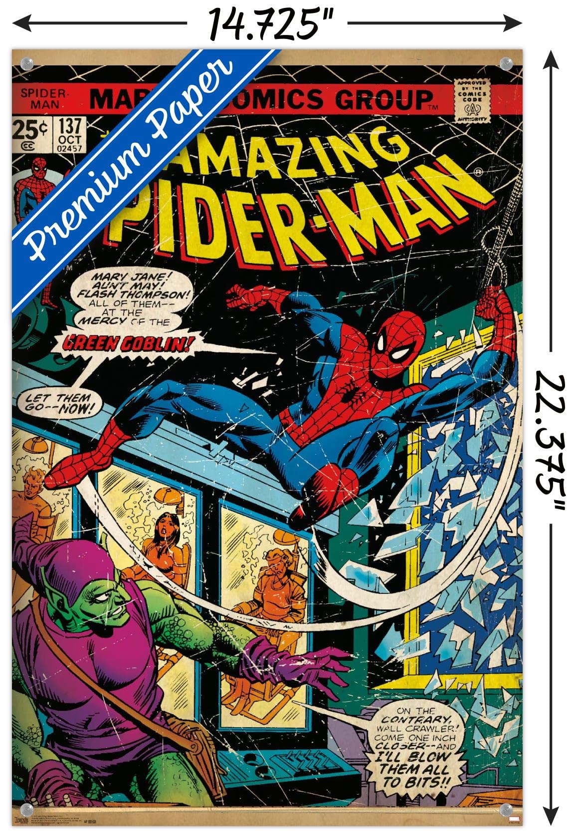 Amazon.co.jp: Marvel Comics スパイダーマン カバー #137 ウォール
