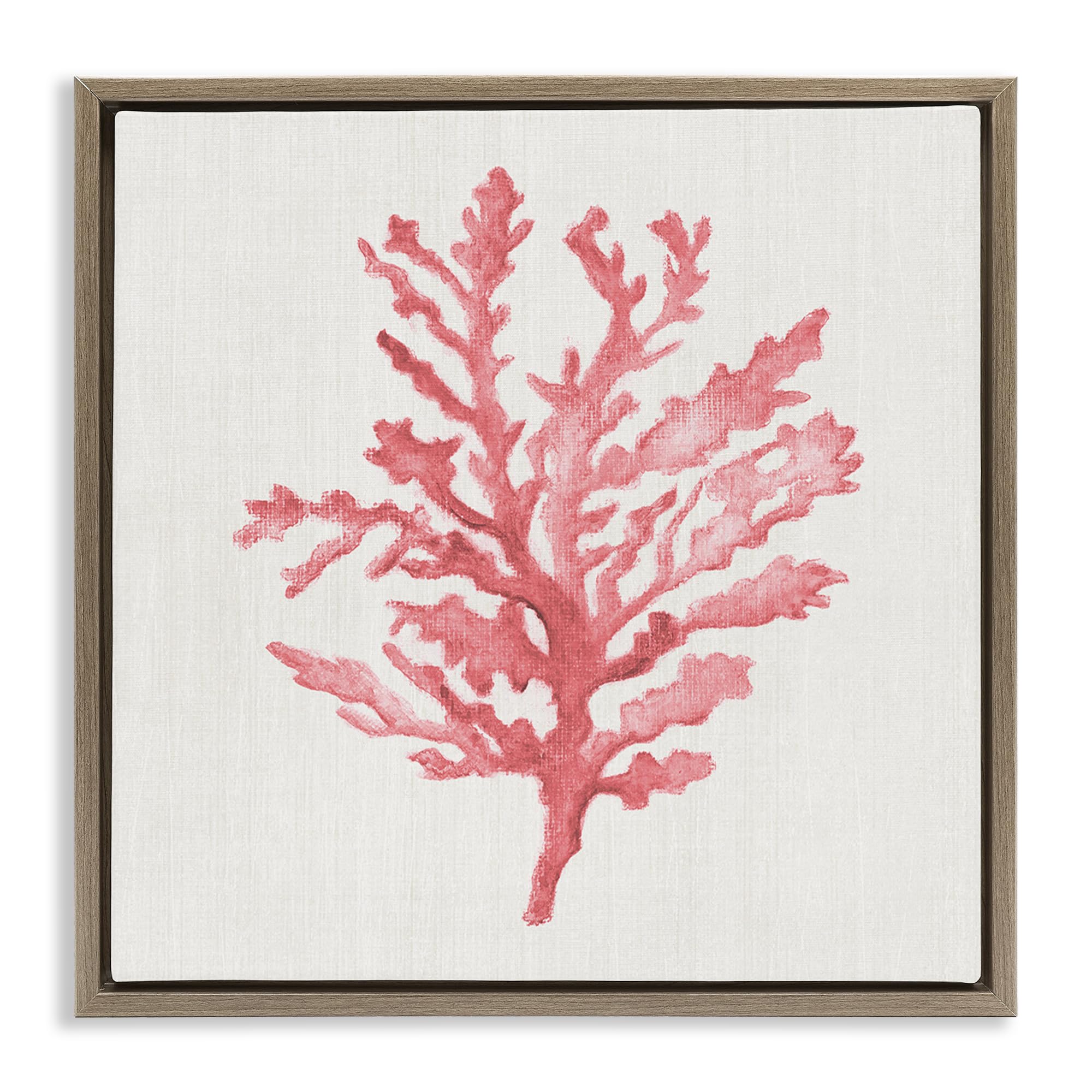 Stupell Industries Montalcino Elm (Textured) 'Rosy Pink Coral Branch'| Floating Frame Canvas Art