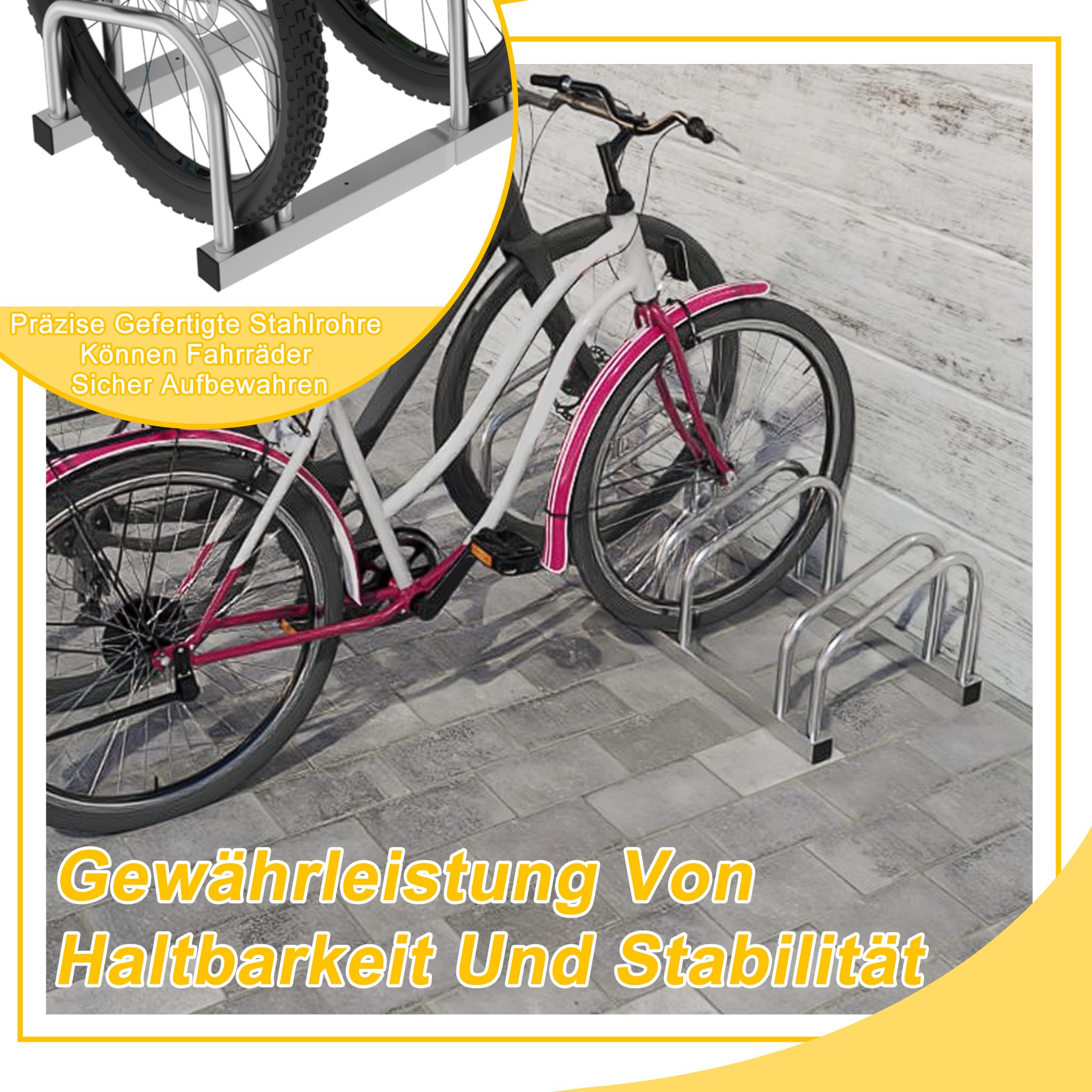 HENGMEI Râtelier Familial Râtelier de Rangement Range-vélo support pour 6 vélos à Monter au Mur/Sol