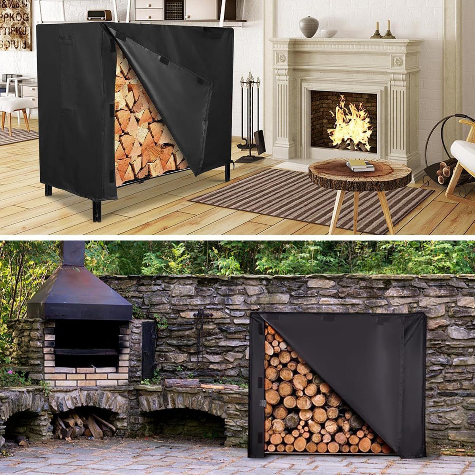 Copertura per legno di riscaldamento, impermeabile e anti-UV | per protezione dello stoccaggio della pila di legno, coperture per batterie esterne | per prato, terrazzo, giardino sul corti