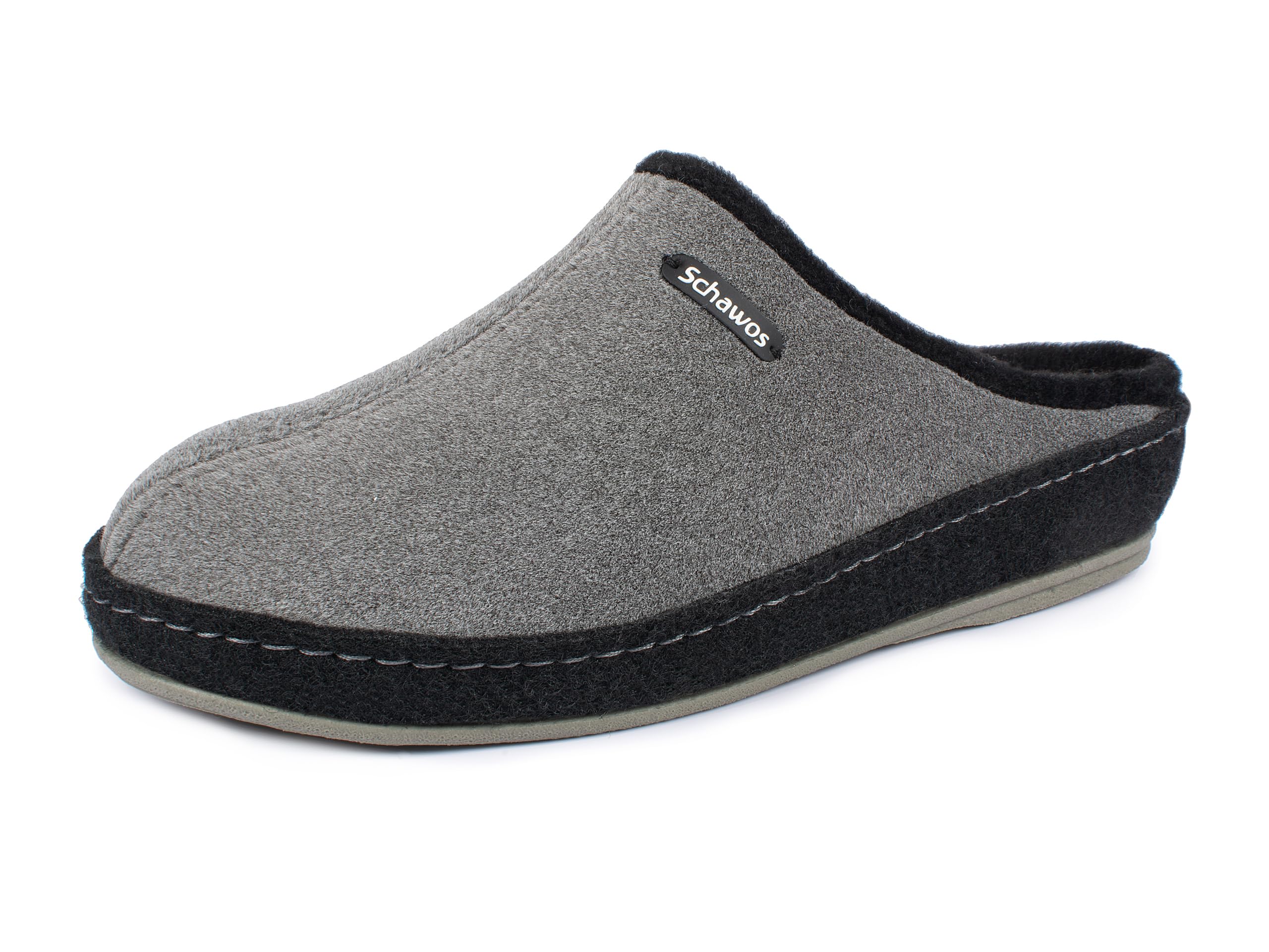 Schawos Zapatillas de estar por casa de fieltro para mujer, de calidad, fabricadas en Alemania, con plantilla anatómica y amortiguación activa del talón