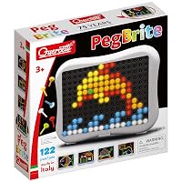 Quercetti Peg Brite, Gioco Creativo con Chiodini Luminosi e Album Inclusi