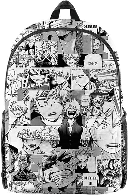My Hero Academia Backpack 3D Bakugou Katsuki Cosplay Backpack Rucksack Midoriya Izuku School Bags Students Computer Bag Casual Daypacks for Outdoor Travel Office