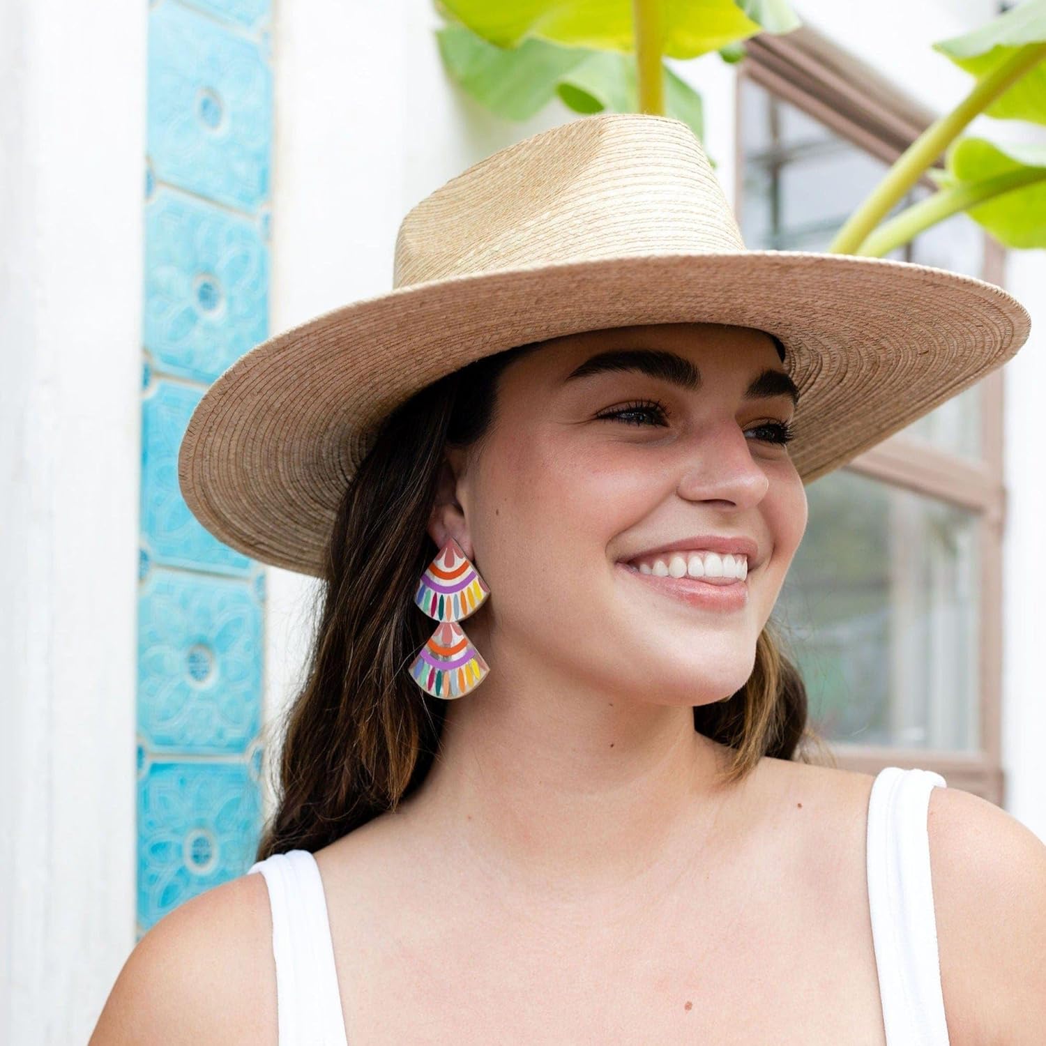 Rainbow Double Tile Earrings