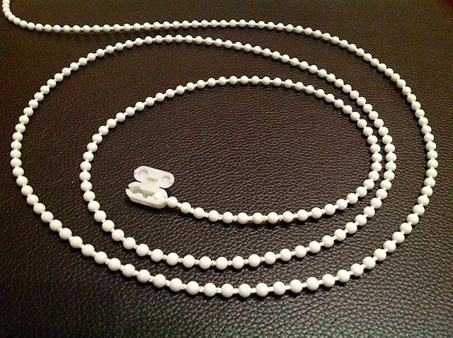 EveryHome Vertical Blind White Plastic Beaded Chain Cord (5 Metres)
