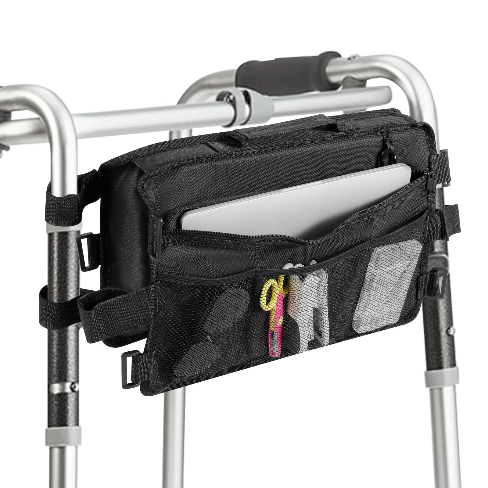Bolsa para guardar sillas de ruedas Cesta colgante plegable grande con cierre ajustable, tela Oxford, bolsa for andador debajo del asiento