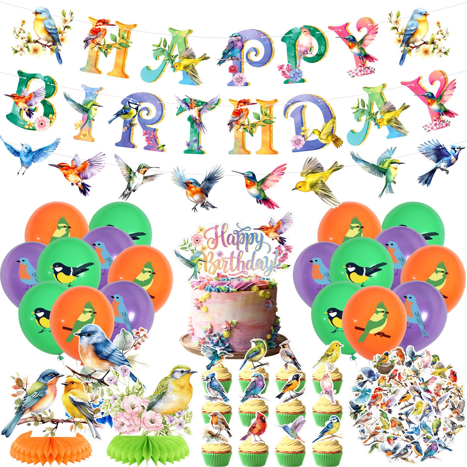 Set Di Decorazioni Per Feste Con Uccelli Tropicali - Celebrazione Vivace Ed Esotica Per Compleanni E Baby Shower - Italia