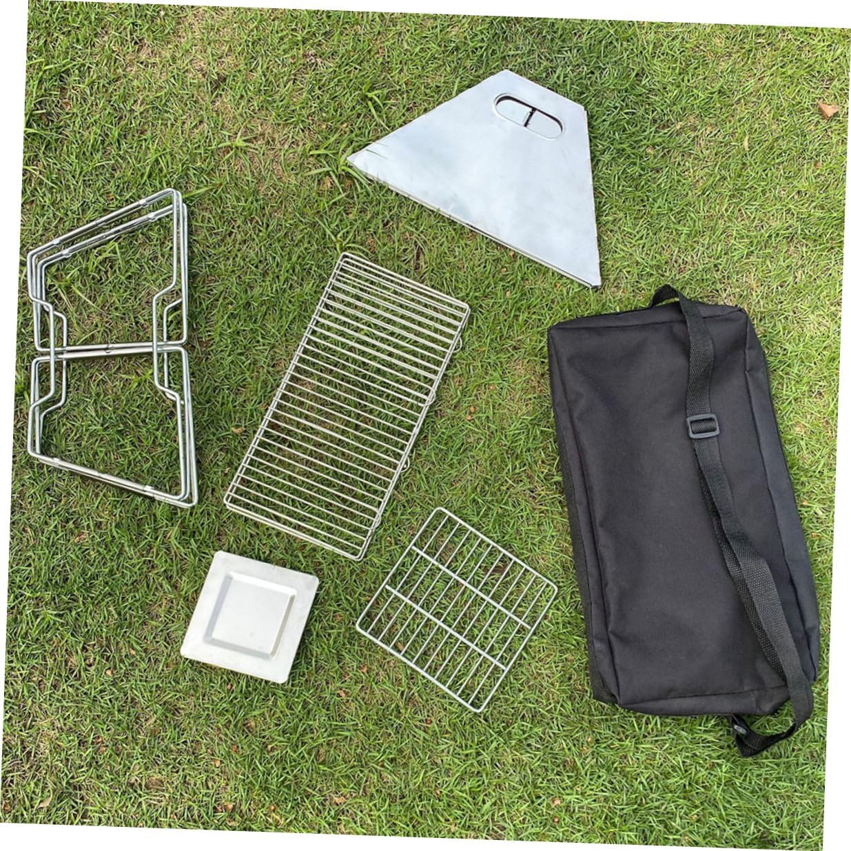 Portable Barbecue Grill Camping Grill Folding Wear-resistant Barbecue Rack Outdoor Cooking Accessory for Camping and Hiking