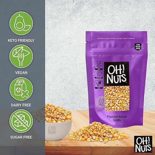 Miniatura 6 de Oh! Nuts Semillas de grano de palomitas  crudas  100% naturales  5 libras  Granos de maíz deshidratados crudos de grano entero grandes  Empaquetados