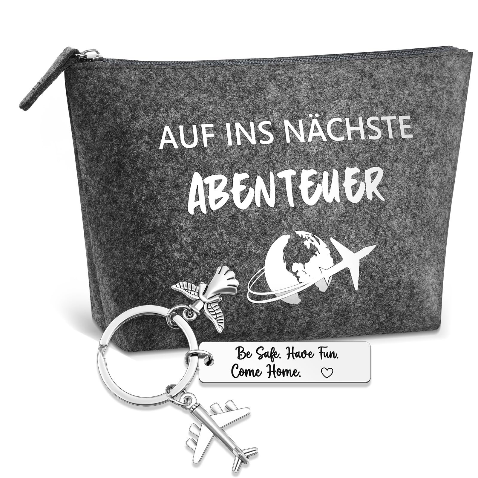 Winric Kulturbeutel Set 5-teilig - Niedliche Kosmetiktasche Mit Spiegel Und Accessoires