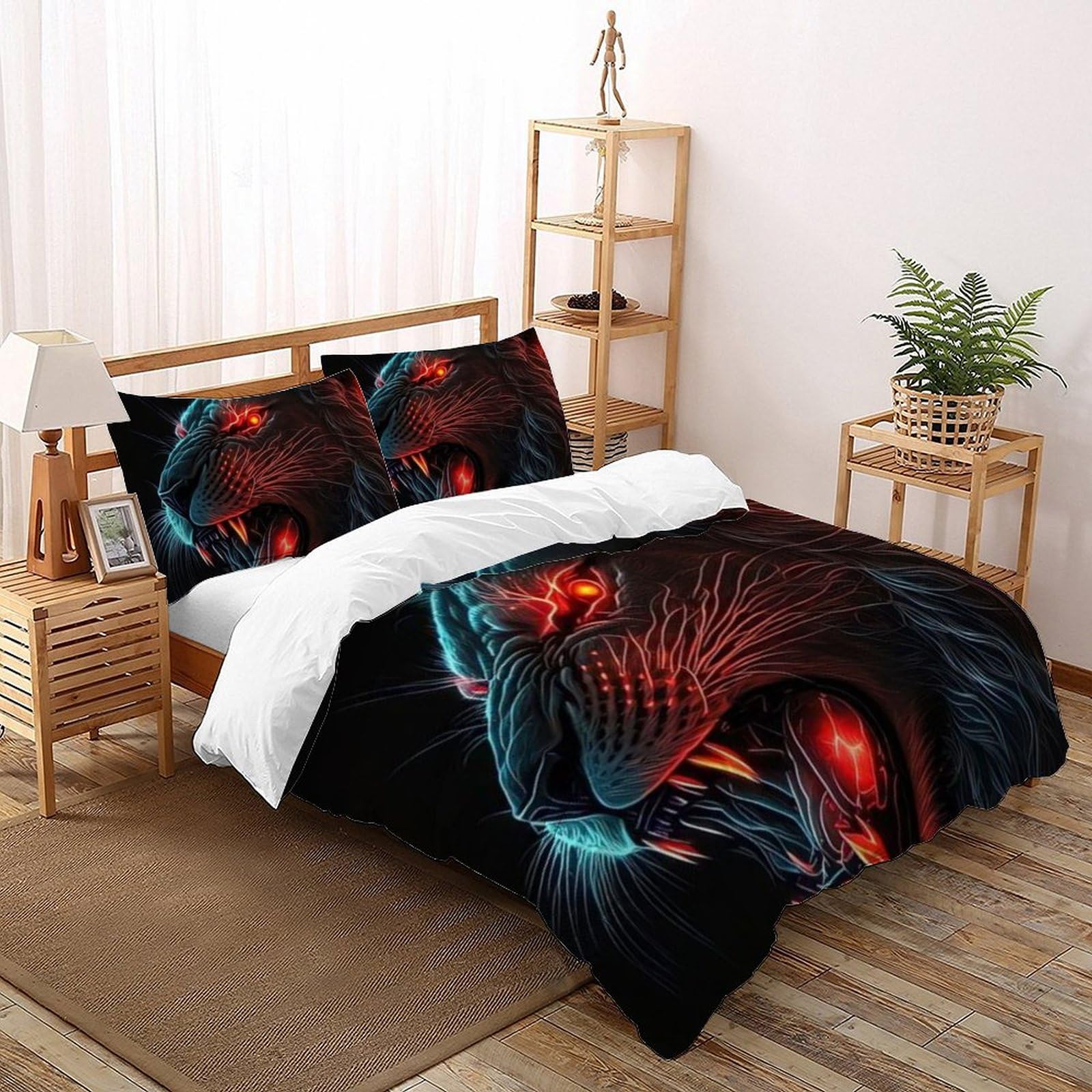 Housse de couette Super King Le Lion Rouge microfibre haut de gamme