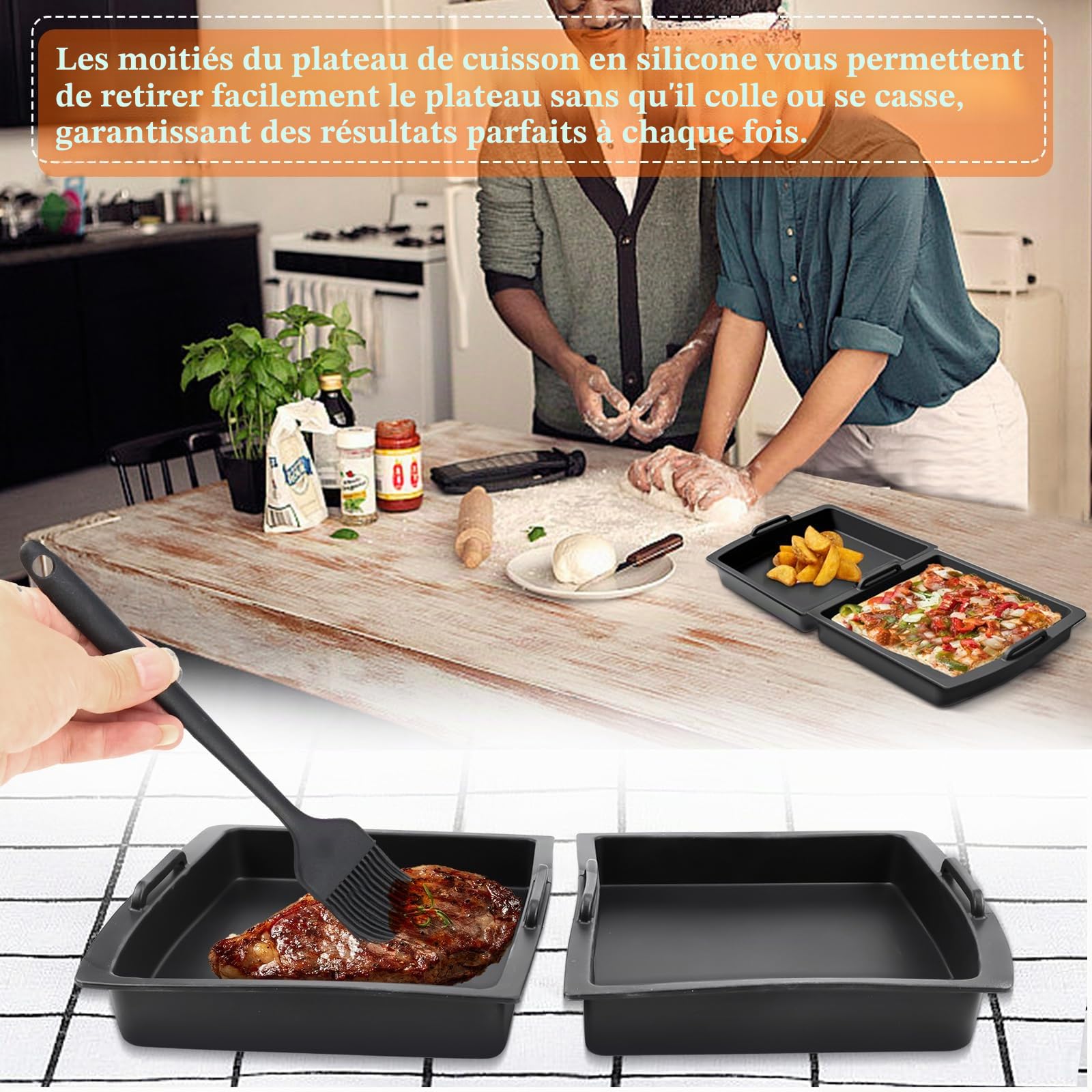 Rierousy Lot de 2 séparateurs de plat Tefal OptiGrill XL, tapis en silicone, insert pour accessoires OptiGrill