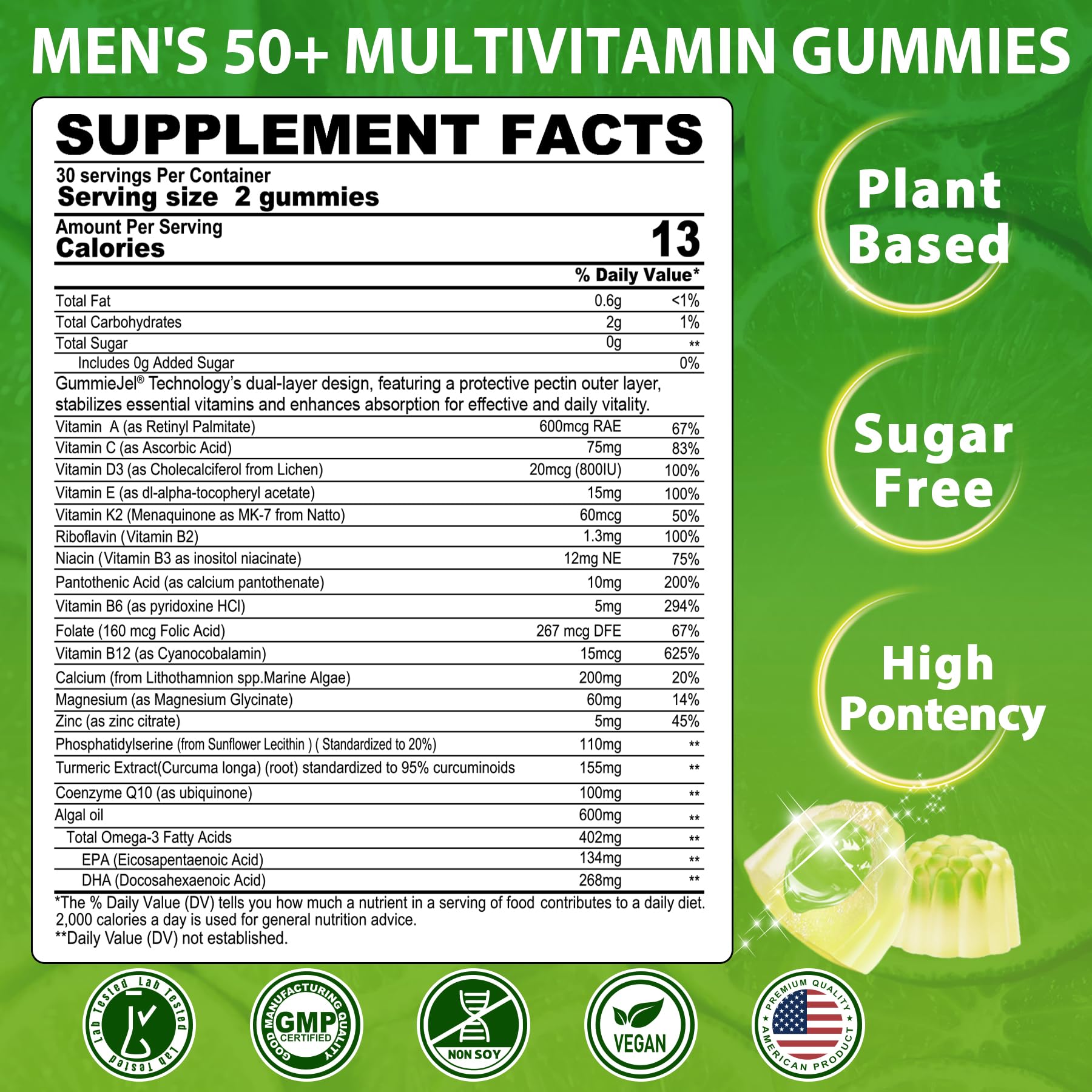 NEVISS Multivitamin for Men 50 + Plus, Sugar Free Men Multivitamins Gummies — Amazon image 2