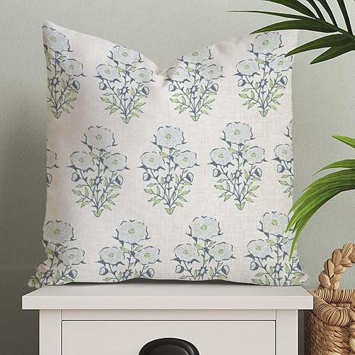 Mughal - Funda de almohada estilo chinoiserie, funda de almohada asiática de 24 x 24 pulgadas, decoración rústica del hogar para sofá, sala de