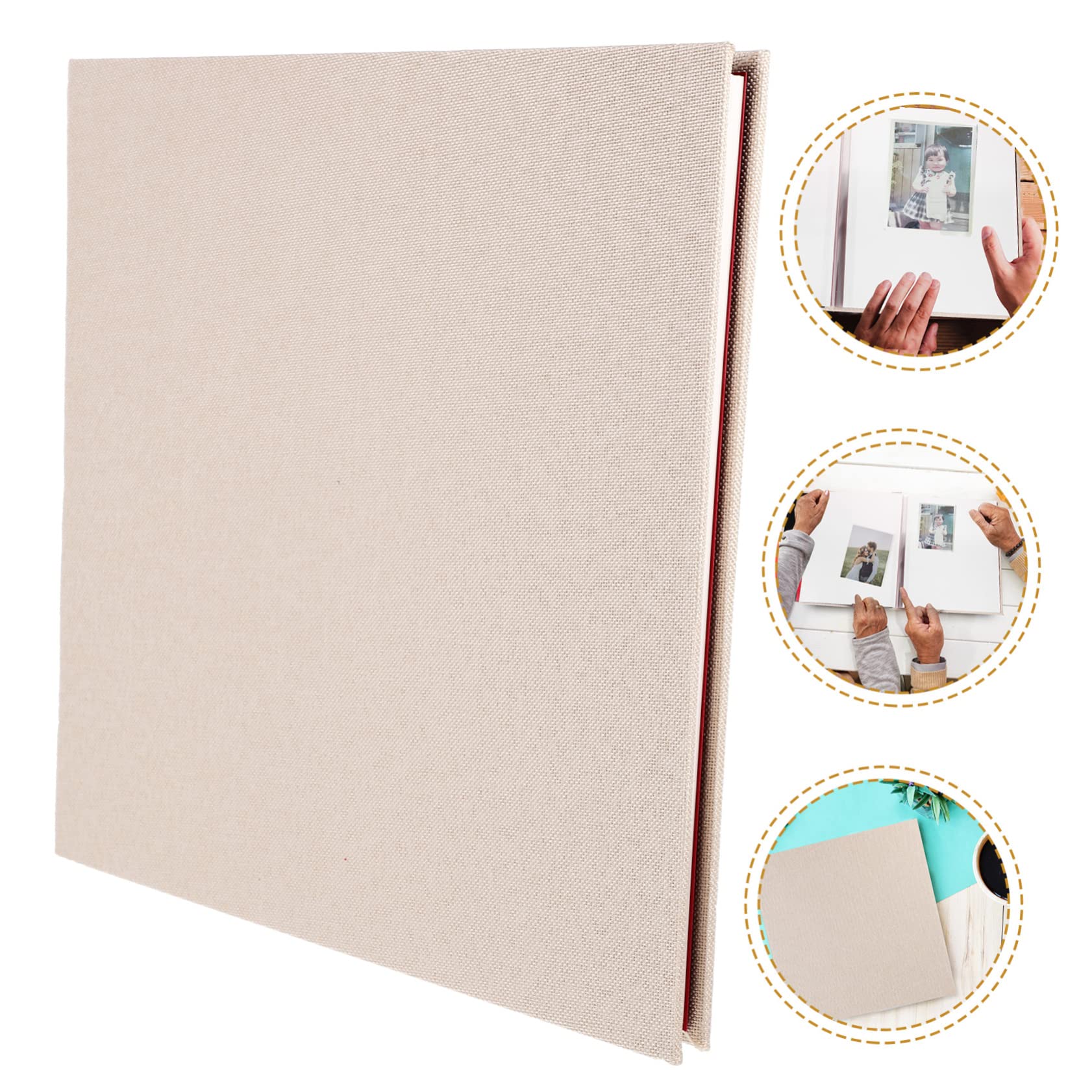 Fotobuch Selbstklebend mit Leineneinband Akkordeon-design Leere Innenseiten für Schreibbereich und Fotos zum Selbstkleben für Familienfotos und Erinnerungen