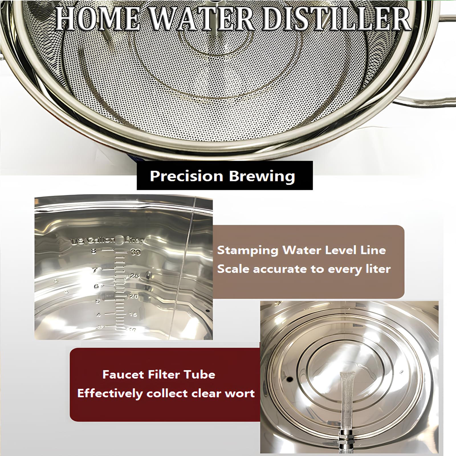 40L, sistema de preparación eléctrica de cerveza todo en uno, olla de acero inoxidable 304 de 10 galones, con panel de control electrónico totalmente inteligente