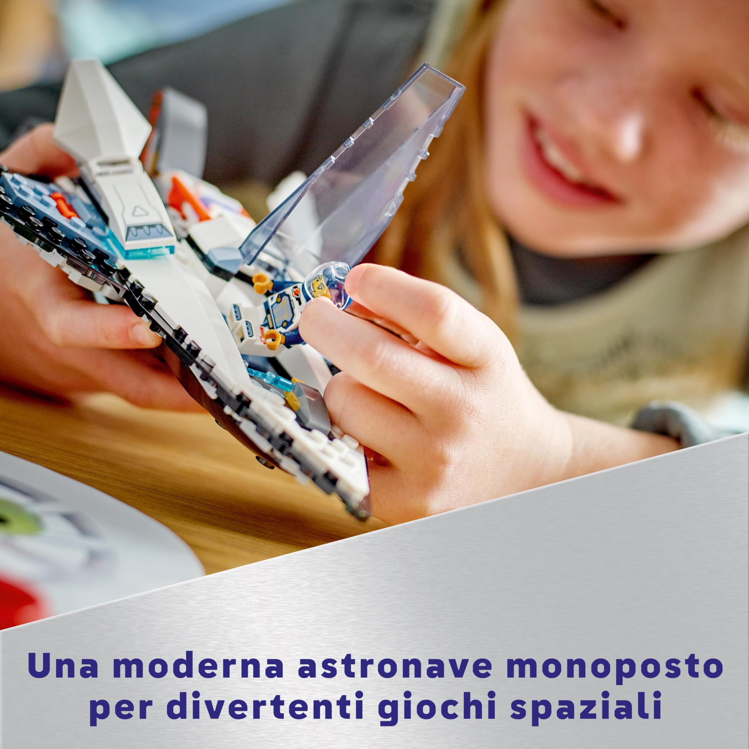 LEGO City Astronave Interstellare Giocattolo, Giochi Spaziali per Bambini e Bambine da 6 Anni in su con Navicella da Costruire, Minifigure dell'Astronauta e Drone Robot Gicoattolo 60430