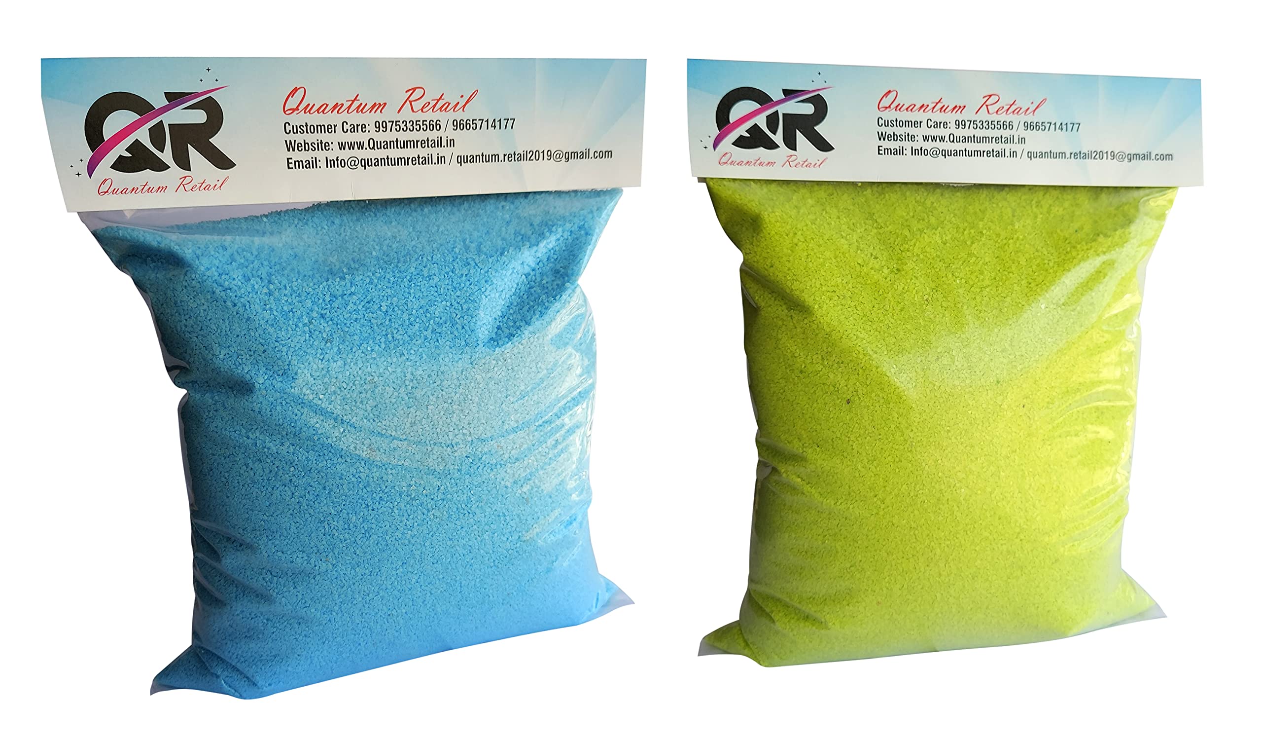 Quantum Retail - Sugar Size Crystal/Quartz Sand for Home and Garden Decor; Aquarium Substrate; Terrarium, Aquarium Decorative Sand (250 gm Sky Blue + 250 gm Parrot Green Sand) (B09GFJFXD7) Amazon Price History, Amazon Price Tracker