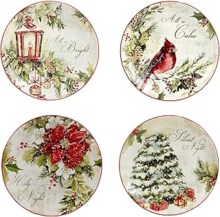 Certified International Silent Night 9" Salad/Dessert Plates, Medium, Multicolor, Set of 4