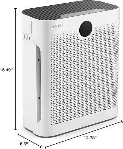 Miniatura 10 de OKSOU 5 filtros Purificadores de aire para el hogar, habitación grande, 1490 pies cuadrados, sensor láser de pantalla digital PM2.5, modo ecológico