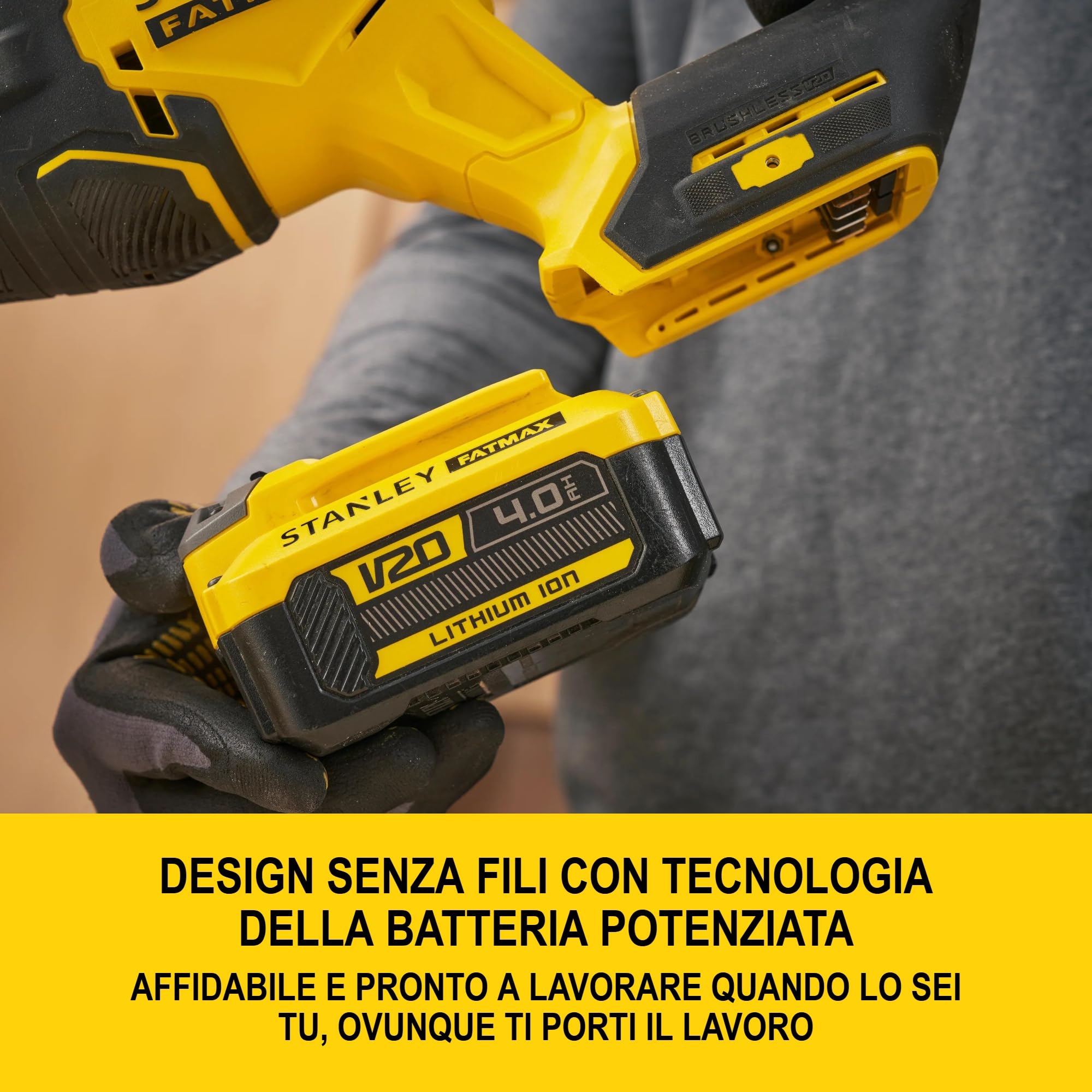 STANLEY FATMAX V20 Sega a gattuccio brushless abatteria, SFMCS311B-XJ