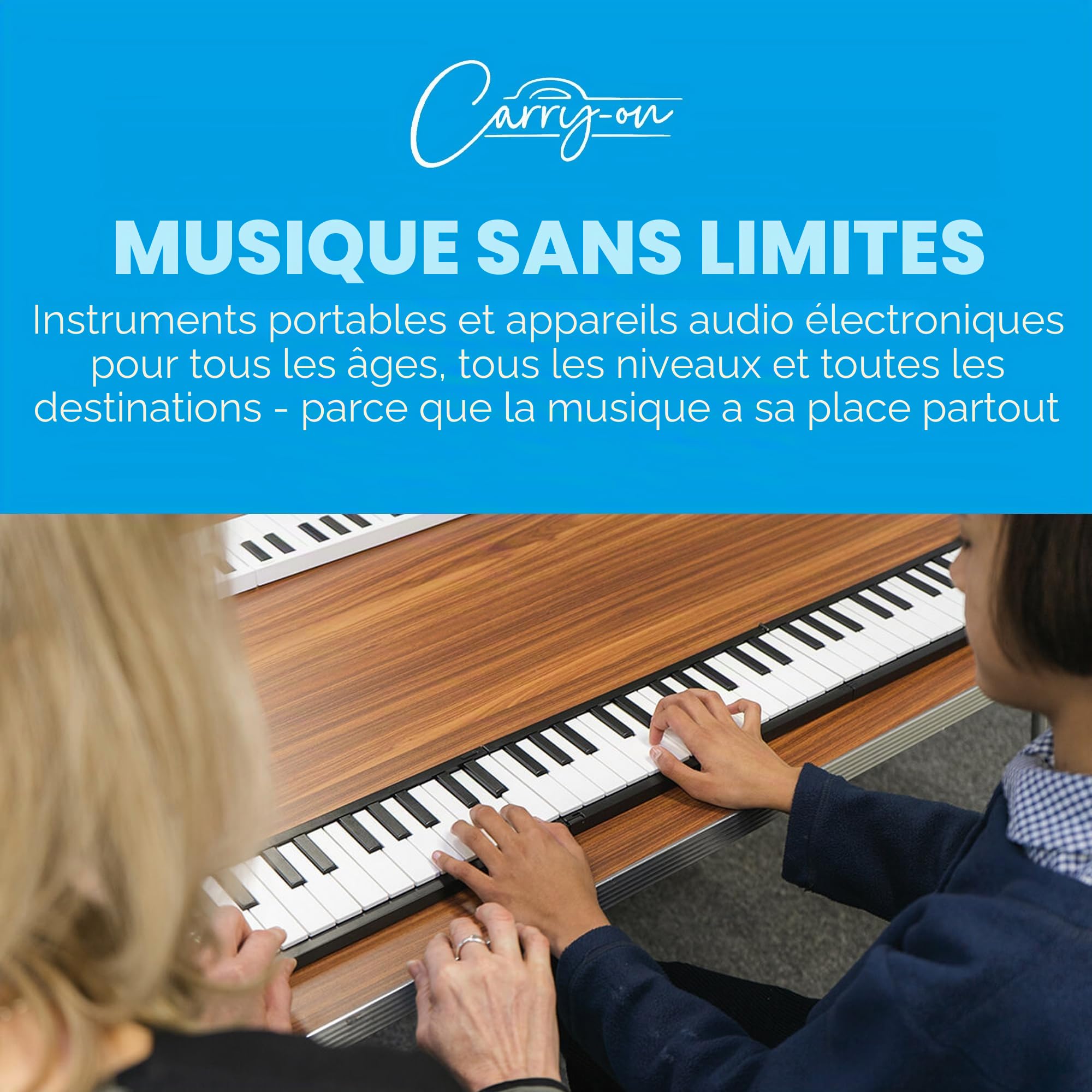 Blackstar BA215010 Carry-on FP-88 Touch Touch 88 Touches Tactile Blanc Portable Pliable Piano Numérique Contrôleur MIDI USB avec Batterie Rechargeable