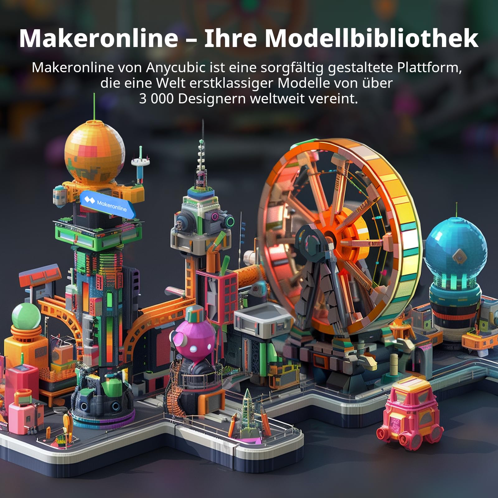 Anycubic Kobra 3 V2 Combo 3D Drucker, 4-Farben-Druck, Verbesserte Auto Leveling, Bis zu 600 mm/s, Aktive Filamenttrocknung, Druckgröße 255 x 255 x 260 mm