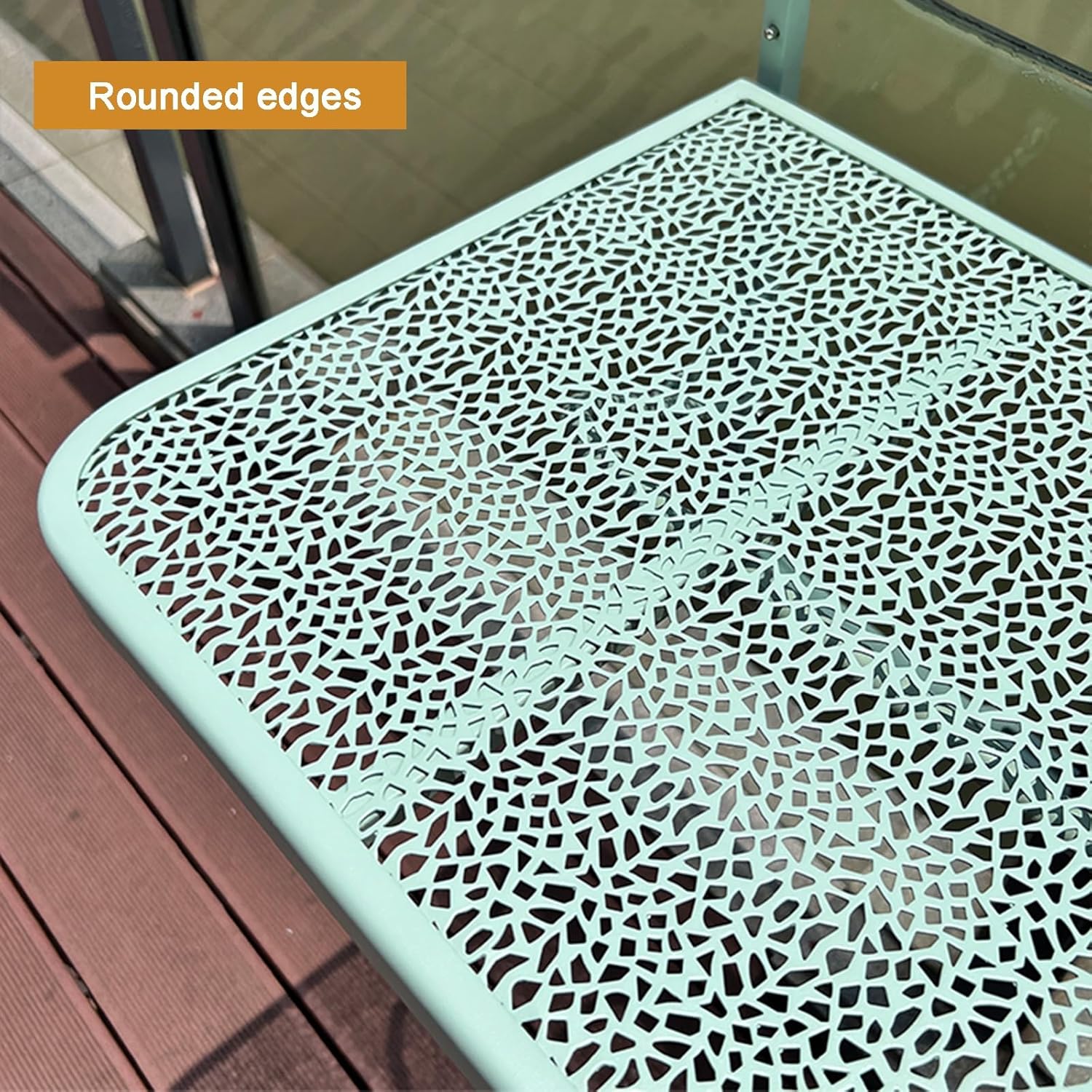 Foldable Balcony Computer Workstation – 3 Adjustable Heights, Space-Saving Design for Outdoor/Indoor Use, Ideal Coffee Table for Garden, Patio, Railing & Deck (Black)