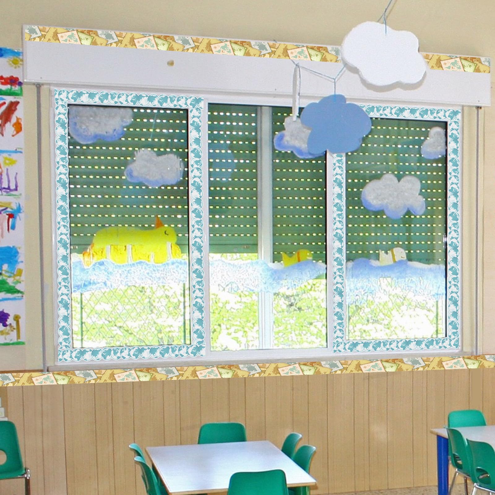 Snapklik.com : Travel The Map Globes Bulletin Board Border Classroom ...