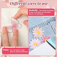 Vista 5 de Cindeer 80 parches para planchar con flores de mariposa para ropa, bonitos parches bordados para coser en apliques para jeans, chaquetas, mochilas