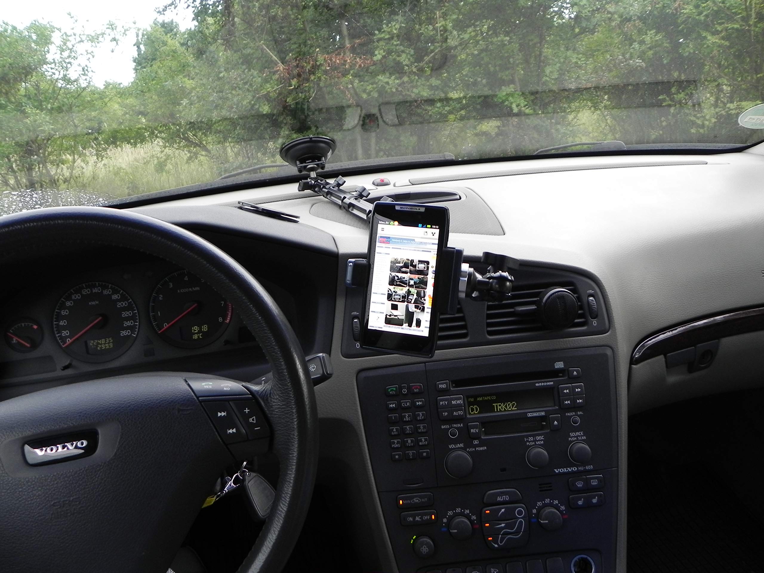 Supporto per auto lungo Stabile in metallo con ventosa per parabrezza per Smartphone Cellulare infuu Holders 060