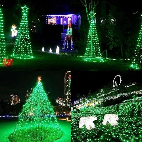 Miniatura 3 de Tira de luces extralargas de 95 pies de 240 luces LED de alambre verde para exterioresinteriores, luces de árbol de Navidad con 8 modos, tira de