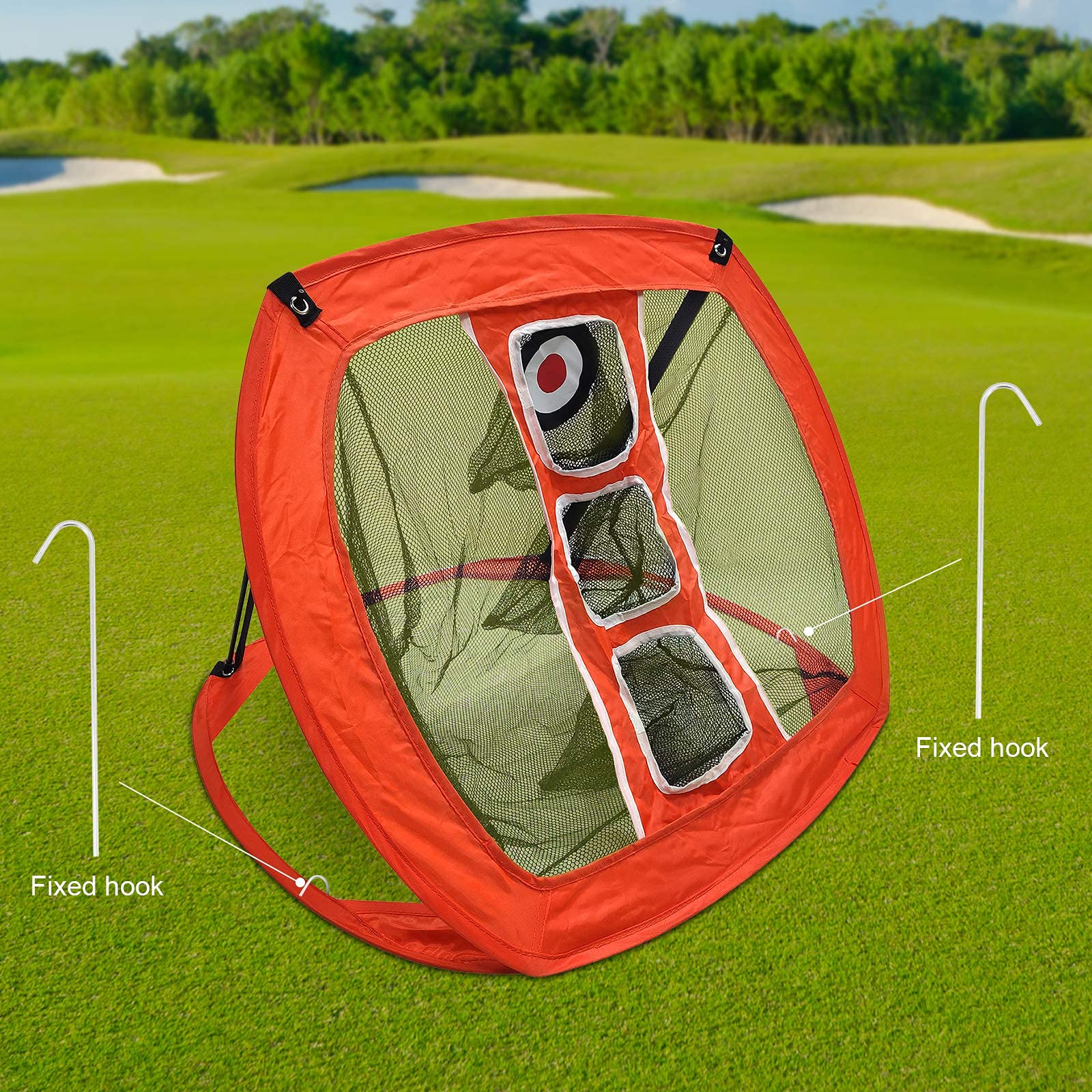 Red de astillado de golf plegable para interiores y exteriores, accesorios de golf, portátil, cuadrado, para práctica de astillas de golf